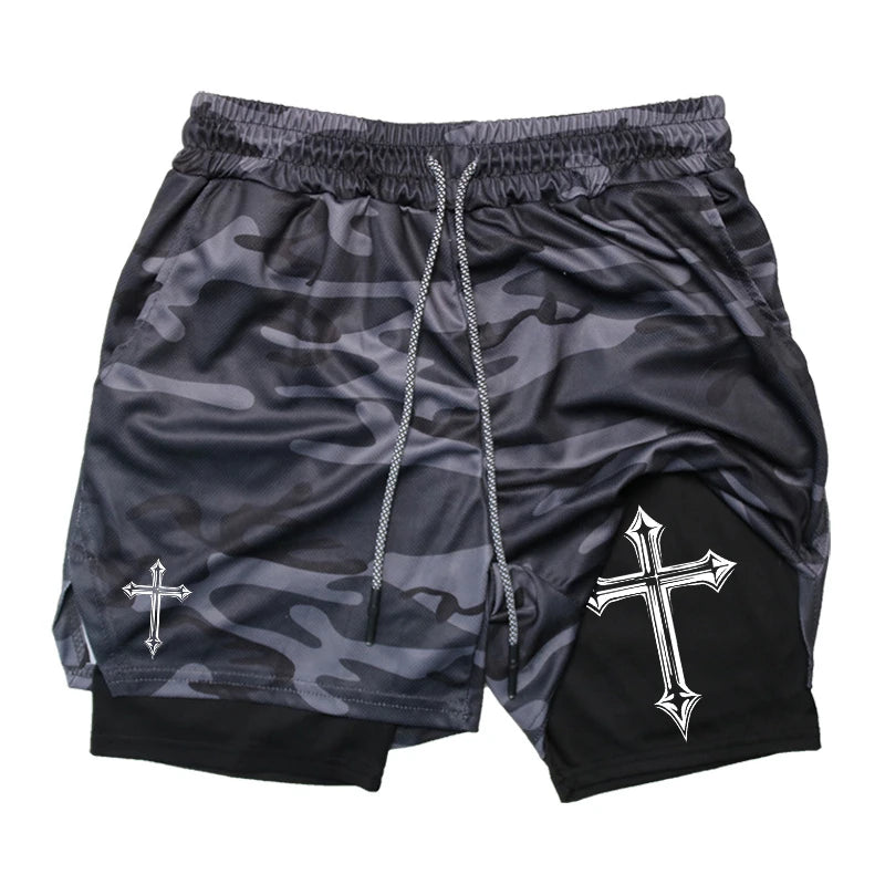 Iron Sculpt's Men's 2 in 1 Cross Shorts