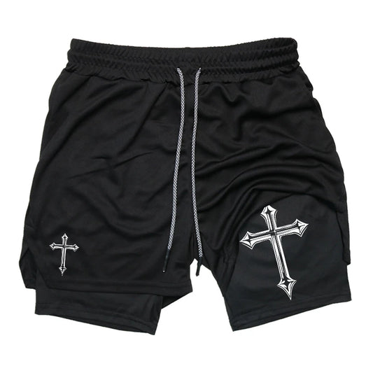 Iron Sculpt's Men's 2 in 1 Cross Shorts